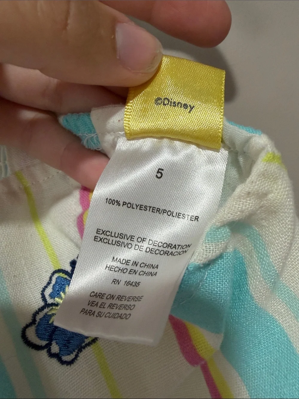 Disney Girls' Stitch Striped blue & yellow Jumpsuit